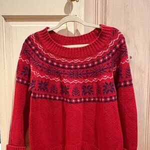 J Jill red patterned sweater